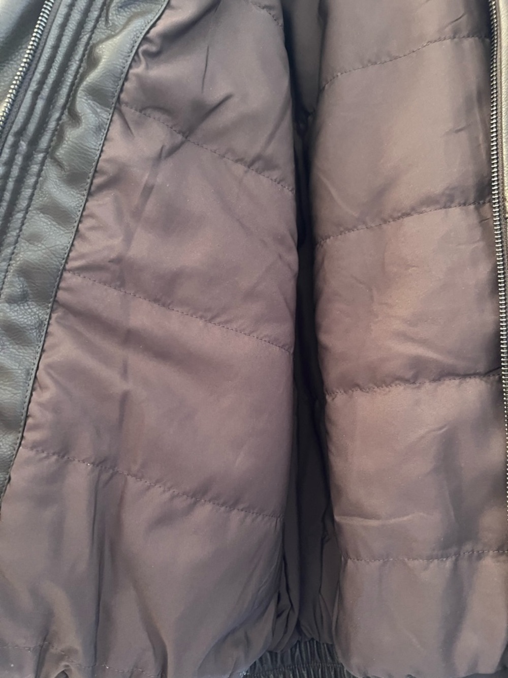 H&M Women's Dark Brown Faux Leather Bomber Jacket - Picture 6 of 6